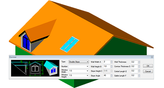 Parametric Intelligent Building Components - Dodajte krov, krovne prozore ili crep